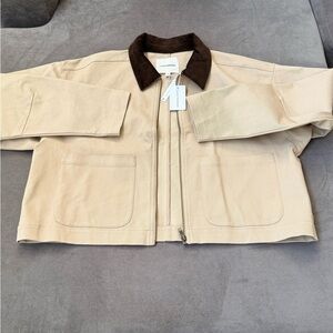 Lucky Brand Beige Jacket with Dark Brown Collar